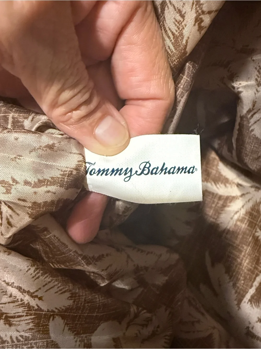 Tommy bahama Canbas Blue Travel Duffel Bag with Brown Trim